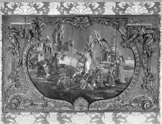 Pannello sopra la porta con soggetto cinese, c.1730