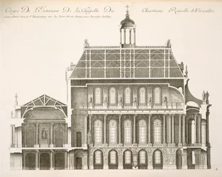 Palais du Louvre: la Cappella Reale, sezione, c.1720