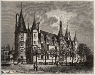 Palais ducal de Nevers - Castello del XV - XVI secolo - incisione in 