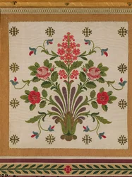 Pannello di seta con un bouquet di fiori da Pernon, Lione