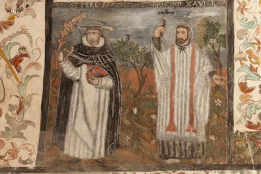 Chiesa parrocchiale (Església de la Mare de Déu de Solers). Interno. Le navate. Dipinti murali. (dettaglio) XVI secolo (?)