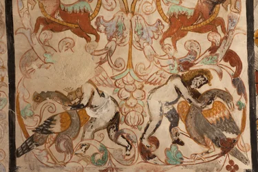 Chiesa parrocchiale (Església de la Mare de Déu de Solers). Interno. Le navate. Affreschi murali. (dettaglio) XVI secolo (?)