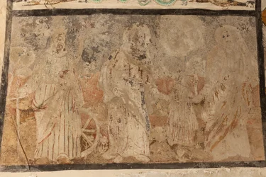 Chiesa parrocchiale (Església de la Mare de Déu de Solers). Interno. Le navate. Dipinti murali. Dettaglio. XVI secolo (?)