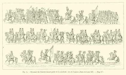 Personale del Chatelet parte della cavalcata, durante l