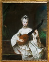 Pesne, Antoine Signora con chitarra (pergamena)