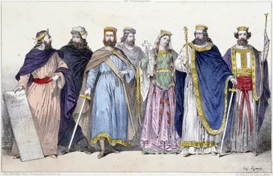 Pharamond, Clodion, Meroveo, Childerico, Clotilde, Clodoveo I e Childeberto I - in 