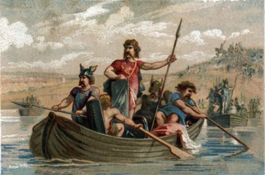 Faramondo attraversa il Reno con i guerrieri Franchi e diventa il primo Duca dei Franchi Salii dal 420 al 428.