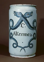 Vaso farmaceutico per alkernes, da Rouen, c.1770