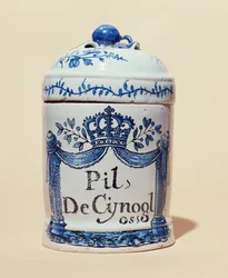 Vaso farmaceutico per compresse di cinoglosso, c.1700