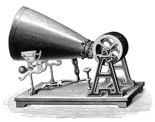 Fonautografo, inventato da Edouard Leon Scott de Martinville