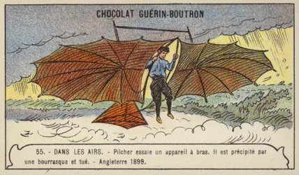 Pilcher testa un aliante, Inghilterra