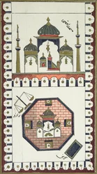 Piano della Moschea Al-Aqsa e della Cupola della Roccia, da un manoscritto arabo del XVIII secolo
