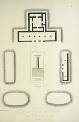 Piano delle rovine di Mitla nella provincia di Oaxaca, illustrazione da 