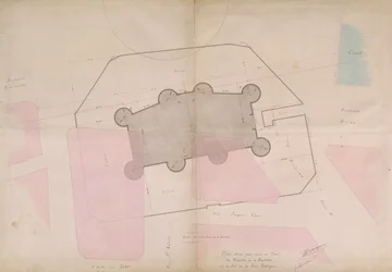 Piano che mostra le linee perimetrali della Bastiglia, 1830