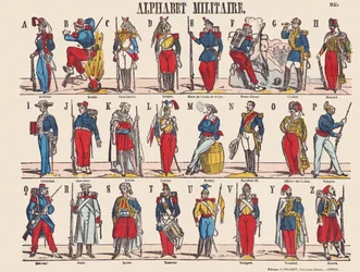 Piatto che rappresenta un alfabeto militare