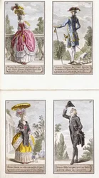 Tavole 13-16 da un almanacco della moda francese contemporanea