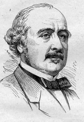 Ritratto di Albert de Broglie (1821-1901), politico, diplomatico, storico, saggista e accademico francese. Incisione in "Le Monde Illustré" n. 883 del 14 marzo 1874