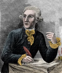 Ritratto di Antoine Laurent de Lavoisier (1743-1794), chimico francese - Ritratto di Antoine Laurent de Lavoisier (1743-1794), chimico francese - Incisione in "Scienze alla portata di tutti - Fisica e chimica popolari" di Alexis Clerc - Fine XIX secolo - C