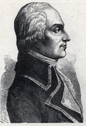 Ritratto di Armand Louis de Gontaut Biron, militare francese (1747-1793) Incisione del 1889. Collezione privata