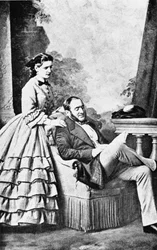 Ritratto del barone Georges Eugene Haussmann (1809-91) e sua figlia, da The Life and Times of Baron Haussmann, Londra, Weidenfeld & Nicholson, XIX secolo