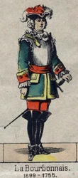 Ritratto di Bertrand François Mahé, Conte de La Bourdonnais (1699-1755), ammiraglio francese. Immagine di Epinal della fine del XIX secolo