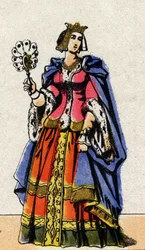 Ritratto di Bona di Lussemburgo, moglie di Giovanni II di Francia.