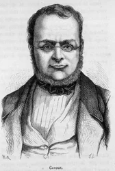 Ritratto di Camillo Benso, Conte di Cavour (1810 - 1861) statista italiano - in "The History of France" di Henri Martin