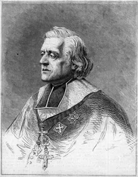 Ritratto di Charles Joseph Eugène de Mazenod (1782-1861), vescovo di Marsiglia. Ritratto in incisione in 