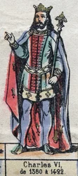 Ritratto di Carlo VI di Francia, conosciuto come Carlo il Beneamato (1368-1422). Illustrazione fine XIX secolo