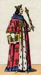 Ritratto di Carlo V il Saggio (1338 - 1380), Re di Francia.