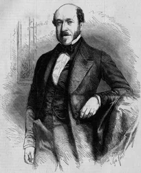 Ritratto di Charles de Morny (1811-1866), politico francese, presidente del Corpo Legislativo sotto il Secondo Impero. Incisione in "Le Monde Illustré" n°33 del 28 novembre 1857.