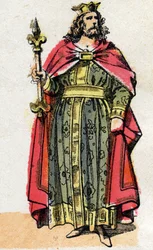Ritratto di Childeberto I (v. 497 - 558), Re dei Franchi.