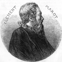 Ritratto di Clement des Marets detto Marot (1496-1544), poeta. In "Histoire Populaire de la France", sd. circa 1885. Incisione.