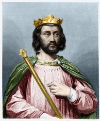 Ritratto di Clotario III (652 - 673), Re di Neustria e Borgogna - in "Histoire des Francais" di Lavallee, incisione