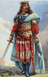 Ritratto di Clotario IV, re dei Franchi dal 716 al 718. Cromolitografia intorno al 1890