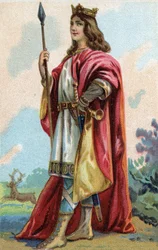Ritratto di Clodoveo III, re dei Franchi dal 691 al 695.