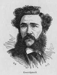Ritratto di Gaston Tissandier (1843 - 1899), chimico e aeronauta francese - in "Album della Scienza; studiosi illustri; Grandi scoperte" 1896
