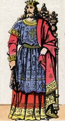 Ritratto di Dagoberto I (ca. 600-639) re di Austrasia (623-629), re di tutti i Franchi (629-634), re di Neustria e Borgogna (634-639)