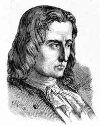 Ritratto di Denis Papin (1647 - 1714) - in "Album della Scienza; illustri studiosi; Grandi scoperte" 1896