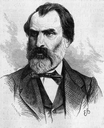 Ritratto di Eugene Pelletan (1813-1884), politico francese. Incisione in "Le Monde Illustré" n.634 del 5 giugno