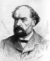 Ritratto di François Désiré Bancel (1822-1871), politico francese. Incisione in "Le Monde Illustré" n.634 del 5 giugno