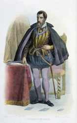 Ritratto di François de Guise, luogotenente generale francese (1519-1563). - in "Le Plutarque francais"