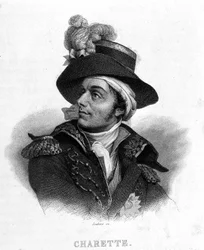 Ritratto di François Athanase de Charette de la Contrie (1763 - 1796) - in "Rivoluzione francese" di Thiers. XIX secolo