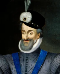 Ritratto di Enrico IV (1553-1610) Re di Francia. Dettaglio. Pittura anonima francese del XVII secolo
