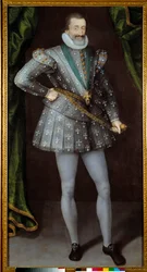 Ritratto di Enrico IV Re di Francia (1553-1610) pittura anonima del XVII secolo. Grenoble, Museo delle Belle Arti