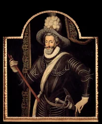 Ritratto di Enrico IV in corazza bianca e piuma, Re di Francia e Navarra (1553-1610)