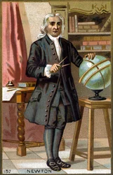 Ritratto di Isaac Newton (1642-1727). Cromolitografia della fine del XIX secolo.