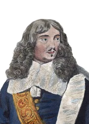 Ritratto di Jean Baptiste (Jean-Baptiste) Colbert (1619-1683), politico francese. illustrazione da "Le Plutarque Français" di Edmond Mennechet