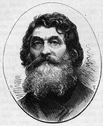 Ritratto di Jean Baptiste Paul Cabet (1815-1876), scultore francese. Incisione in "Le Monde Illustré" n.890 del 2 maggio 1874