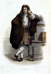Ritratto di Jean de La Bruyere, scrittore e moralista francese (1645-1696) in Ed. Mennechet, "Le Plutarque francais"